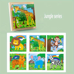 Wooden Block Puzzle Toddler 1-3 Years Kids Educational Animal Puzzle