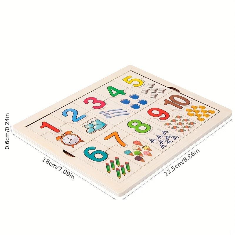 Wooden Number Matching Puzzle for Kids - Enhance Early Math Skills