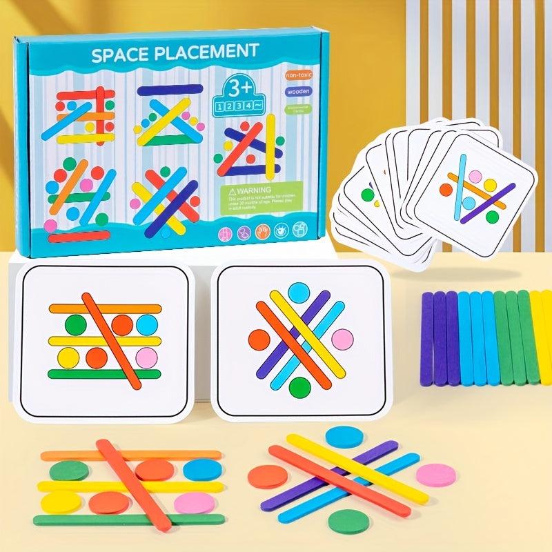Wooden Rainbow Stick Puzzle Toy for Kids