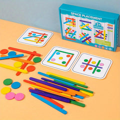 Wooden Rainbow Stick Puzzle Toy for Kids