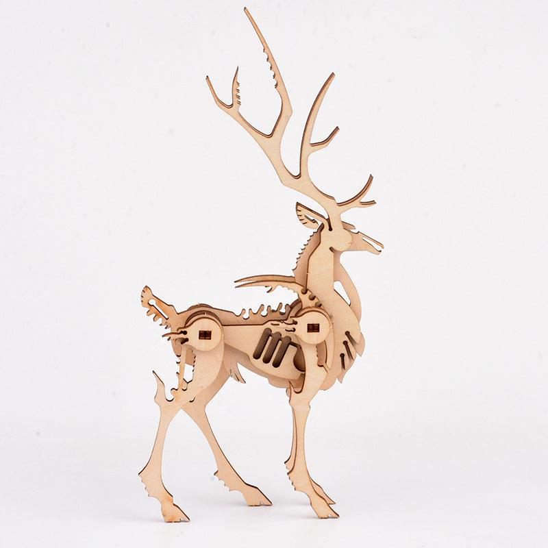 Wooden 3D Jigsaw Puzzle Animal Toy for Kids