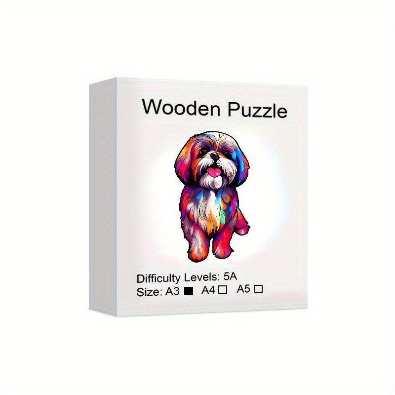Rainbow Dog Wooden Jigsaw Puzzle for Brain Development