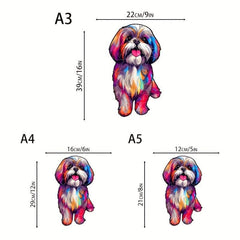 Rainbow Dog Wooden Jigsaw Puzzle for Brain Development