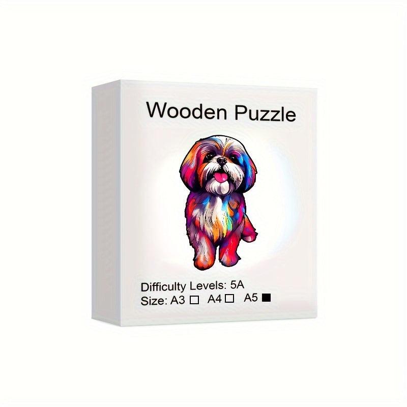 Rainbow Dog Wooden Jigsaw Puzzle for Brain Development