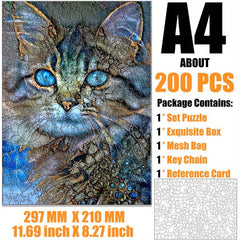 Cat Wooden Puzzle for Children and Adults