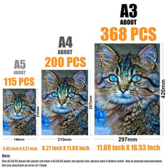 Cat Wooden Puzzle for Children and Adults