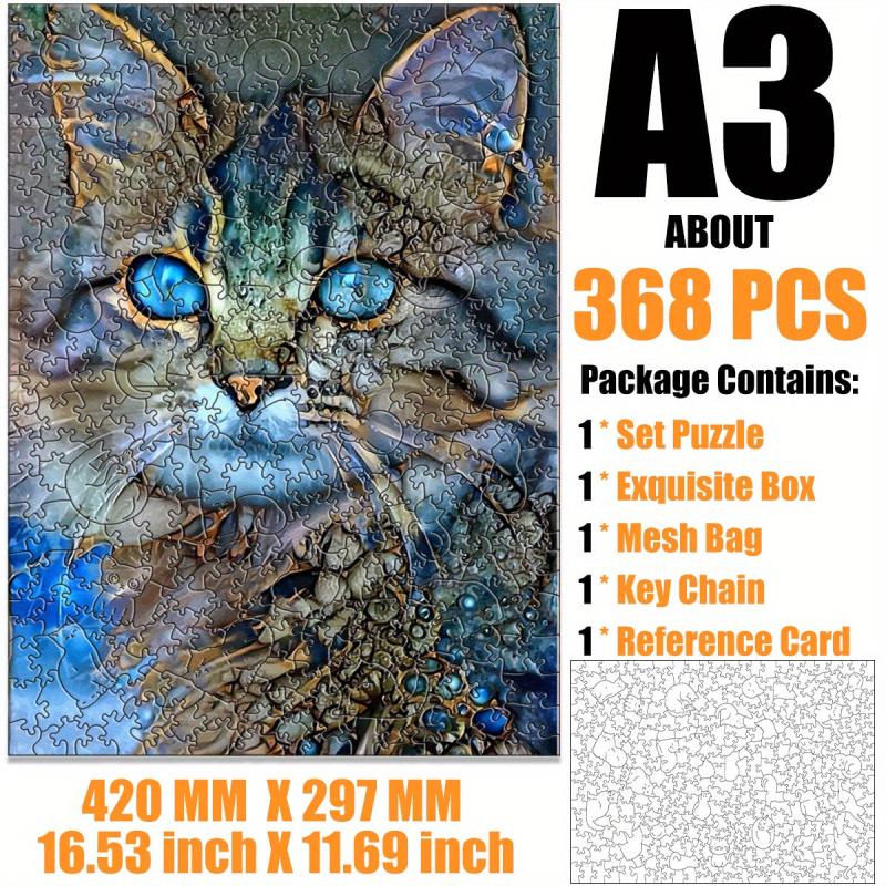Cat Wooden Puzzle for Children and Adults