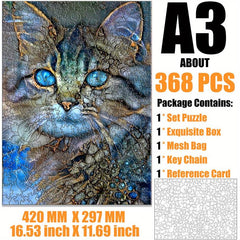 Cat Wooden Puzzle for Children and Adults