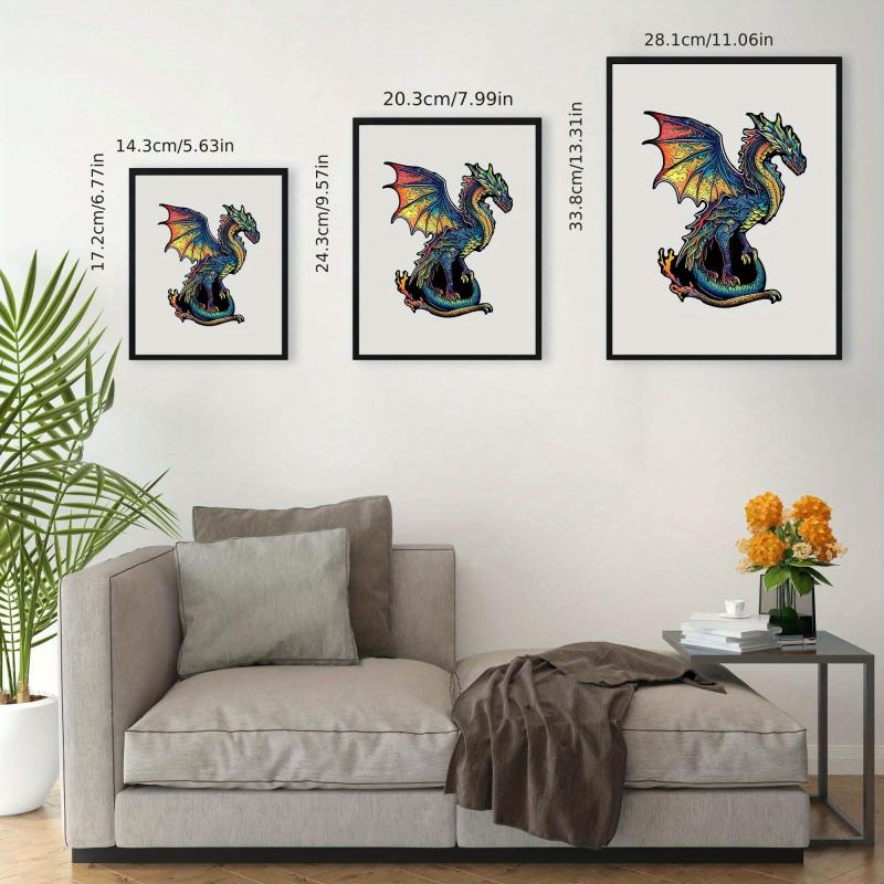 Dragon Wooden Puzzle - Unique Shapes - Birthday Gift - Play at Home