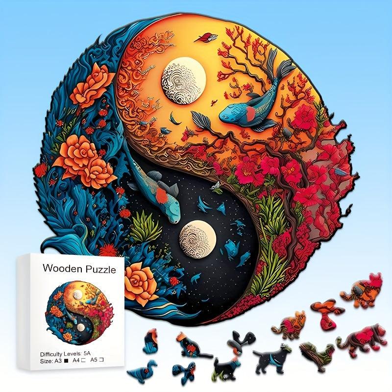 Wooden Yin Yang Jigsaw Puzzle Gift Wrap