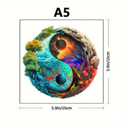 Yin Yang Forest Special Shaped Wooden Puzzle Creative Game for Boys and Girls