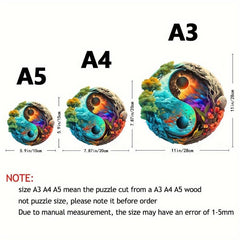 Yin Yang Forest Special Shaped Wooden Puzzle Creative Game for Boys and Girls