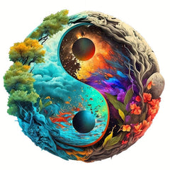 Yin Yang Forest Special Shaped Wooden Puzzle Creative Game for Boys and Girls