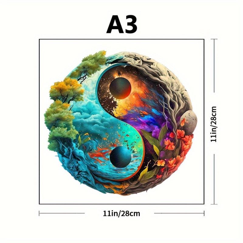 Yin Yang Forest Special Shaped Wooden Puzzle Creative Game for Boys and Girls