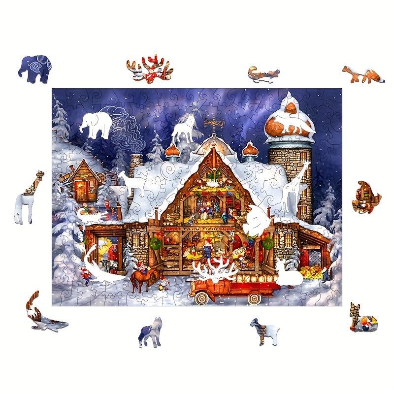 Challenging Wooden Jigsaw Puzzle: Unlock the Magic of Christmas
