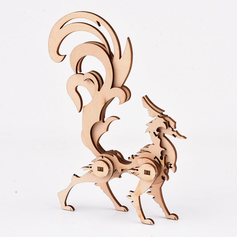 3D Animal Wooden Jigsaw Pieces Collectibles Model Kits Gift For Boys Girls