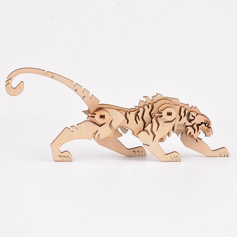 3D Animal Wooden Jigsaw Pieces Collectibles Model Kits Gift For Boys Girls