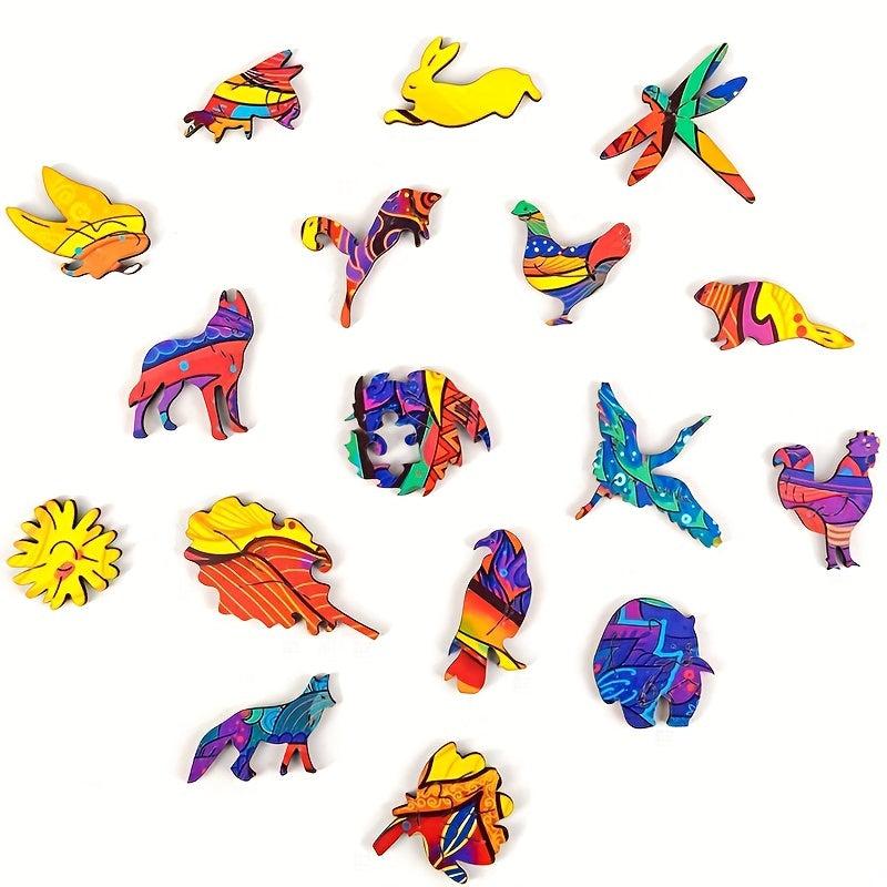 Golden Owl Wooden Jigsaw Puzzle Animal Adult Decompression Round Toy