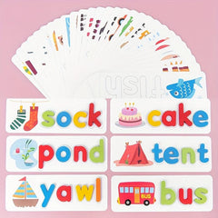 Kids Wooden Puzzle Spelling Word Game with 26 English Letters