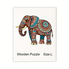 Happy Elephant Wooden Puzzle - Challenging DIY Puzzle Toy