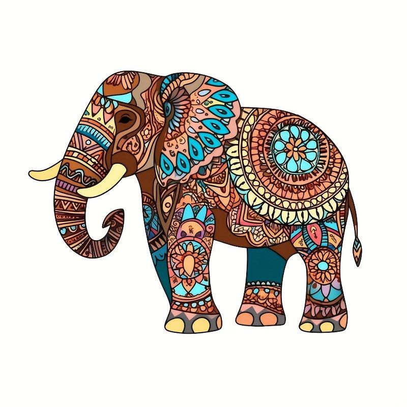 Happy Elephant Wooden Puzzle - Challenging DIY Puzzle Toy