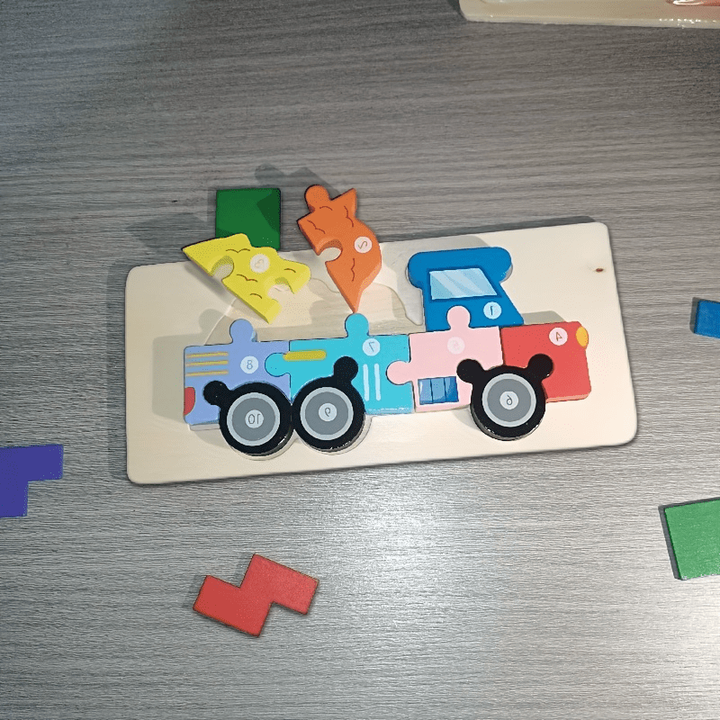 Wooden Animal Puzzle for Kids 3-5 Educational Toy Car Patterns