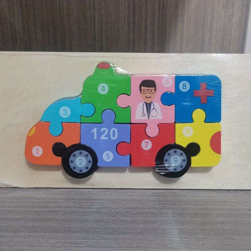 Wooden Animal Puzzle for Kids 3-5 Educational Toy Car Patterns