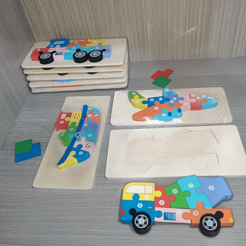 Wooden Animal Puzzle for Kids 3-5 Educational Toy Car Patterns