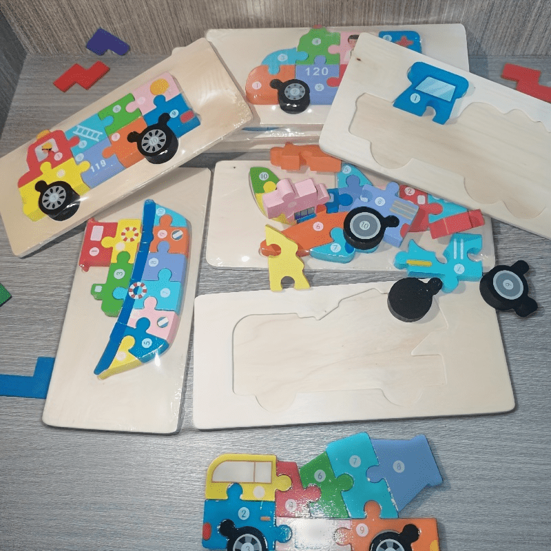 Wooden Animal Puzzle for Kids 3-5 Educational Toy Car Patterns