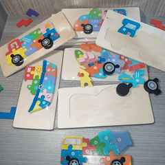 Wooden Animal Puzzle for Kids 3-5 Educational Toy Car Patterns