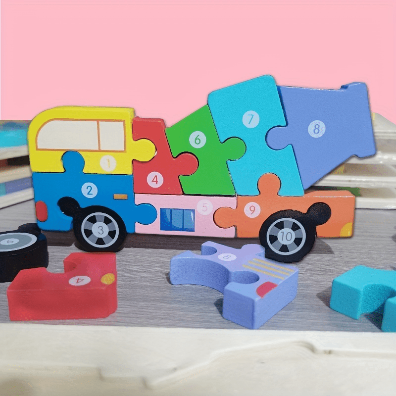 Wooden Animal Puzzle for Kids 3-5 Educational Toy Car Patterns
