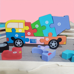 Wooden Animal Puzzle for Kids 3-5 Educational Toy Car Patterns