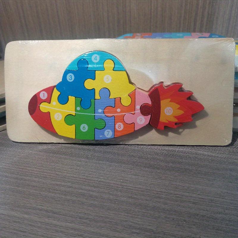 Wooden Animal Puzzle for Kids 3-5 Educational Toy Car Patterns