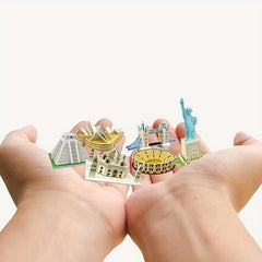 Set of 6 3D Puzzles World Famous Buildings for Kids & Classrooms