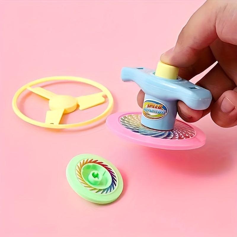Spinning Tops Set Launch Flying Saucer & Disc Toys For Kids Outdoor Fun