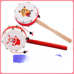 Wooden Sheepskin Hand Rattle Baby Toy for Newborn Boys Girls