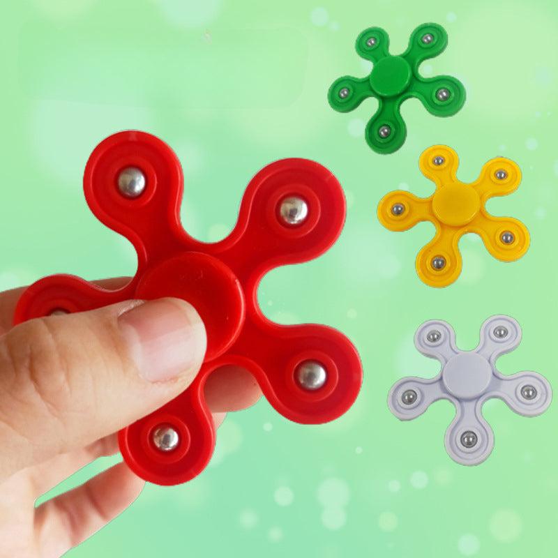10pcs Kids Finger Spinning Top Toy Five Beads Vent Decomp