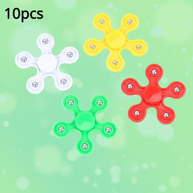 10pcs Kids Finger Spinning Top Toy Five Beads Vent Decomp