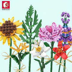 DIY Flowers Bouquet Sets Mini Artificial Flowers Building Blocks