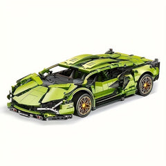 1280pcs Classic Green Racing Car Building Blocks Model Toy