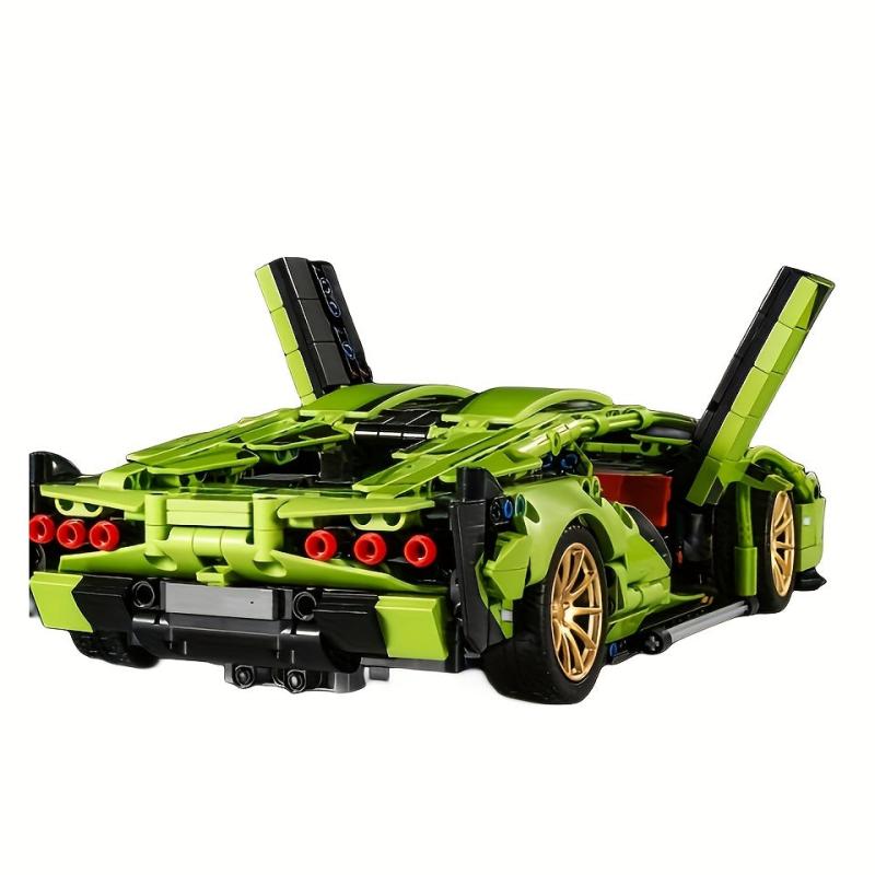 1280pcs Classic Green Racing Car Building Blocks Model Toy
