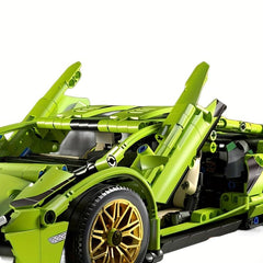 1280pcs Classic Green Racing Car Building Blocks Model Toy