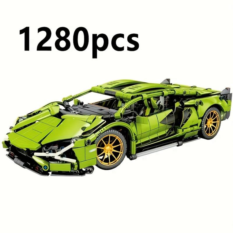 1280pcs Classic Green Racing Car Building Blocks Model Toy