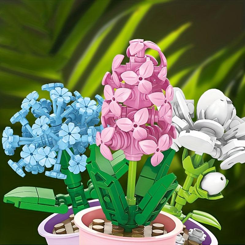 Christmas & Halloween Potted Flowers Building Blocks Hyacinth