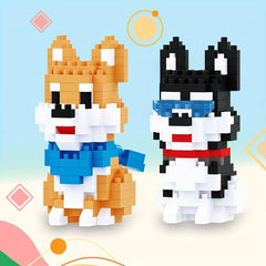 Siberian Husky Building Blocks DIY Model Educational Toy