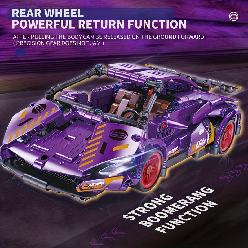 470pcs Purple Model Supercar Building Blocks Racing Car Toy