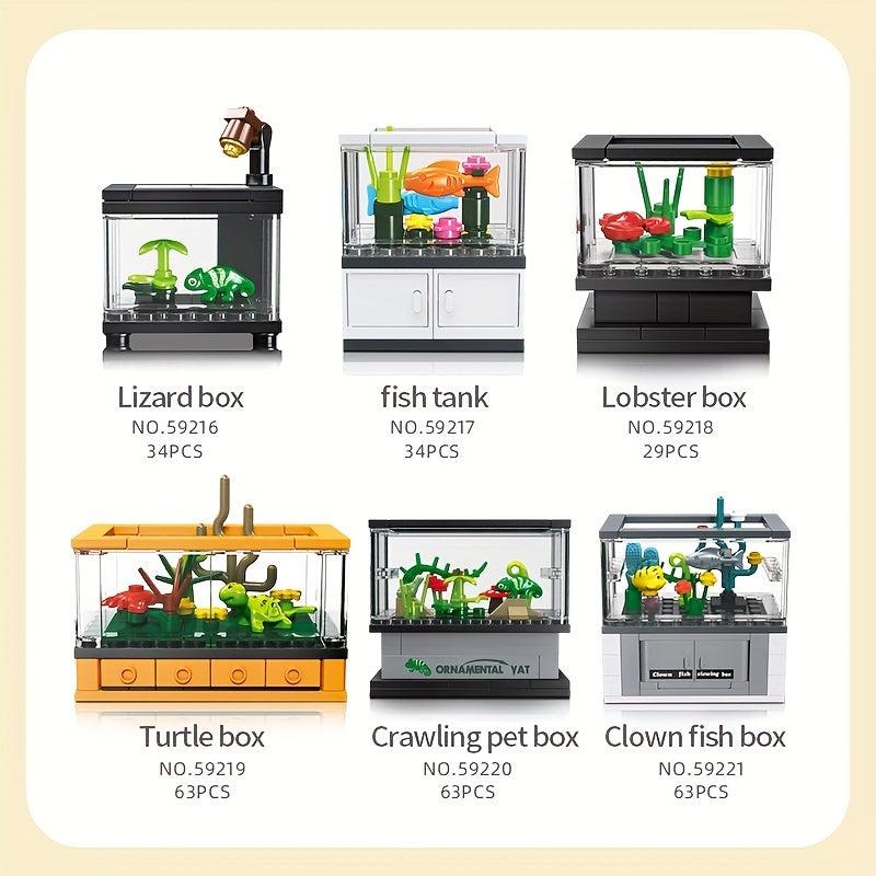 63pcs Building Blocks Fish Tank Decoration Toys