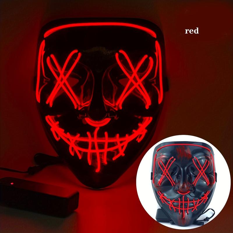 Men's LED Light Halloween Mask Cosplay Masquerade Party Carnivals Blood Horror