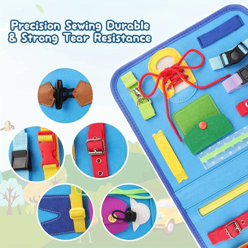 Montessori Busy Board Toy for Toddlers - Educational Sensory Activity