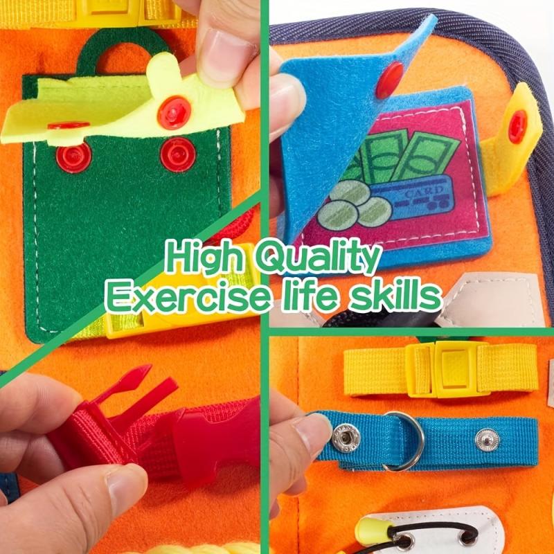 Montessori Busy Board Toy for Toddlers - Educational Sensory Activity